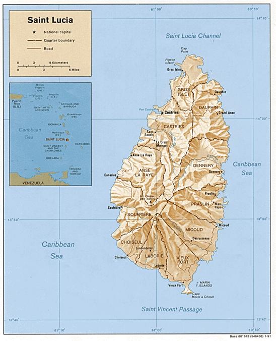 Saint Lucia Karte